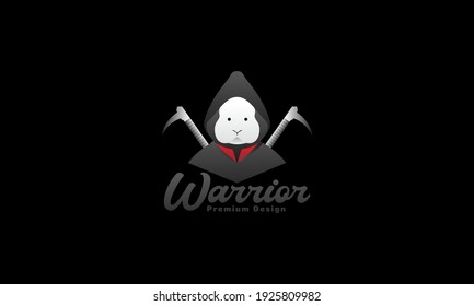 rabbit ninja abstract vector illustration