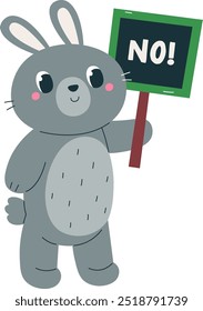 Conejo Sin Mensaje En La Ilustración vectorial De Placard