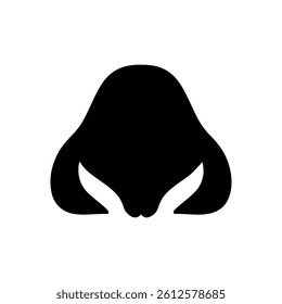 Rabbit nose silhouette vector flat illustration design.