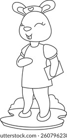 Rabbit Nurse Animal Vector Graphic Art Illustration