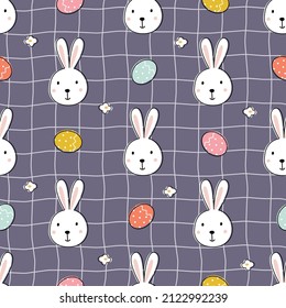 Rabbit nursery seamless pattern Use for prints, wallpapers, decorations, textiles, vector illustration