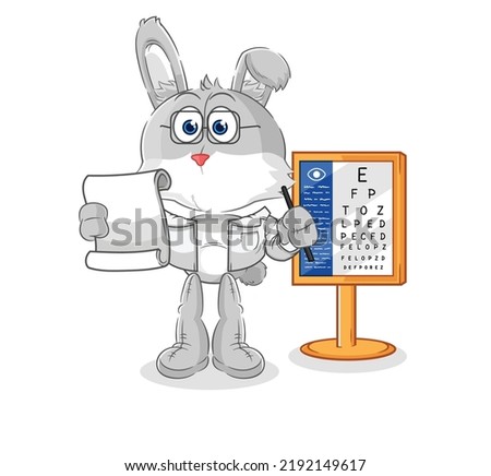 the rabbit oculist cartoon. cartoon mascot vector