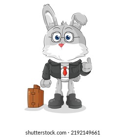 the rabbit office worker mascot. cartoon vector