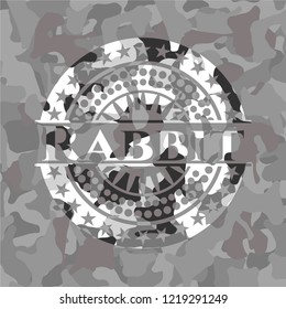 Rabbit on grey camo texture