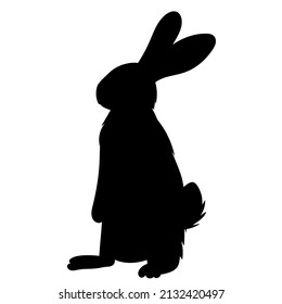 Rabbit On Hind Legs Black Silhouette Stock Vector (Royalty Free ...