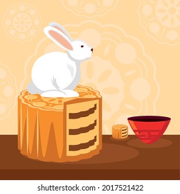 rabbit on mooncake mid autumn