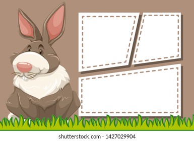Ilustración de la plantilla de conejo en nota