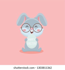 rabbit on pastel background.