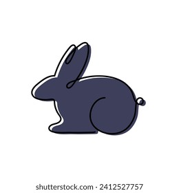 rabbit, one line art illustration, colorful , logo, continuous line art, symbol, animal, bunny, cards,
