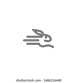 Rabbit one line art logo design. Minimal Lineart Outline Rabbit Icon Logo Design | Creative Rabbit Logo Design - Vector