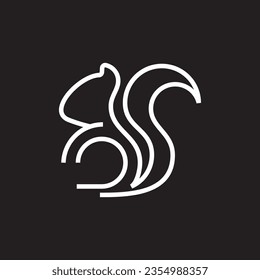 Rabbit one line art logo design minimal lineart vector image