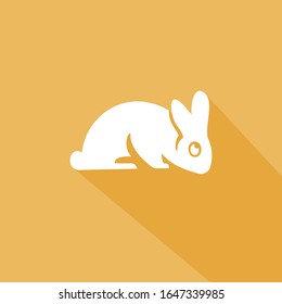 Rabbit in the orange background - icon illustration