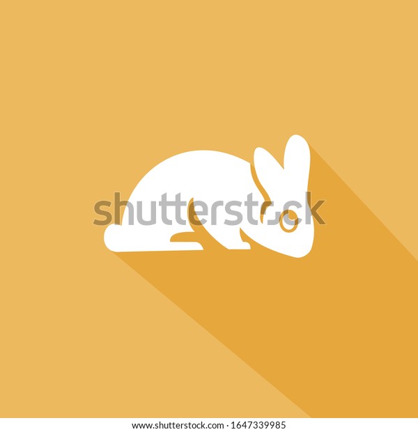 オレンジの背景にウサギ アイコンイラスト のベクター画像素材 ロイヤリティフリー