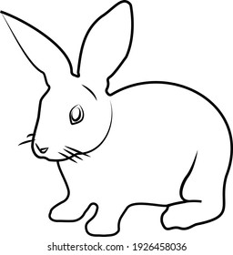 Rabbit Outline Black White Stock Vector (Royalty Free) 1926458036 ...