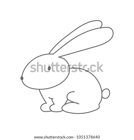 rabbit outline bunny silhouette easter symbol stock vector royalty outline of bunny