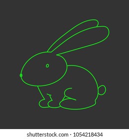 Rabbit outline. Bunny silhouette. Hand drawn hare. Catholic easter symbol. Vector icon.