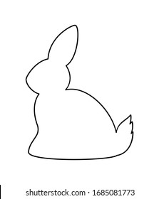 Rabbit Outline Easter Bunny Clipart Vector Stock Vector (Royalty Free ...