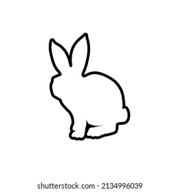 Plantilla de diseño de icono de contorno de conejo aislado