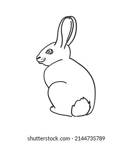 Kaninchen-Umriss-Symbol. Osterhasen-Symbol. Hure Silhouette. Vektorgrafik.