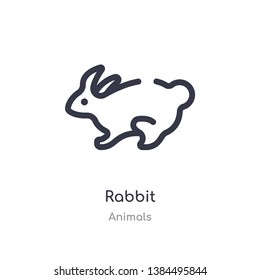 rabbit outline icon. isolated line vector illustration from animals collection. editable thin stroke rabbit icon on white background