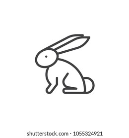 Rabbit outline icon. linear style sign for mobile concept and web design. Easter bunny simple line vector icon. Symbol, logo illustration. Pixel perfect vector graphics