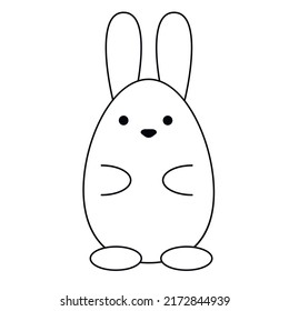 Rabbit outline sketch isolate on white. Vector illustration