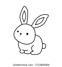 rabbit outline vector for coloring or icon-vector