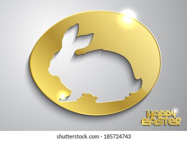 Rabbit from paper to gold egg