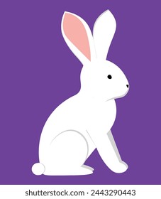 Rabbit with paper texture vector illustration