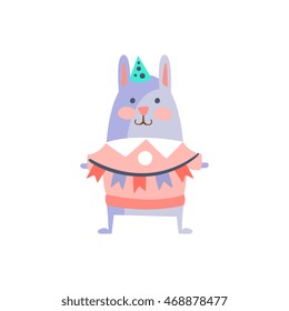 Rabbit With Party Attributes Girly Stylized Funky Sticker