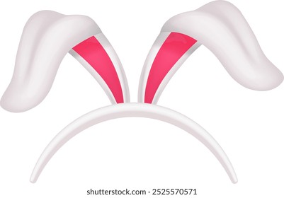 Rabbit party costume accessory. Easter ears headband isolated on white background