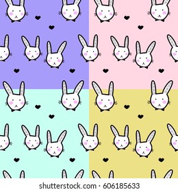 rabbit pattern rabbit cartoon vector illustration