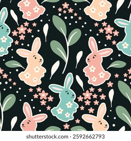 rabbit Pattern easter collection for fabric wallpaper