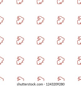 rabbit pattern repeat seamless on white background. Editable outline rabbit icons from agriculture collection.  icon for web and mobile.