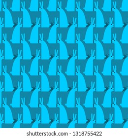 Rabbit pattern seamless. hare background. Baby cloth texture. Vector illustration
