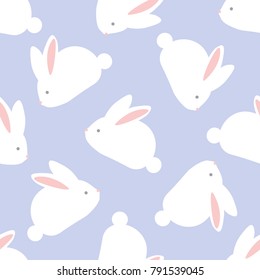 Rabbit Pattern. Seamless Vector Pattern