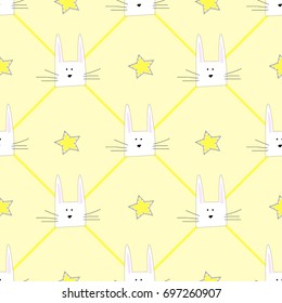 rabbit pattern star vector illustration 
