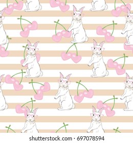 rabbit , pattern, vector, illustration