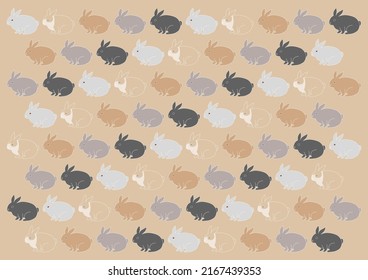 Rabbit pattern. Vector illustration. Colorful design. 