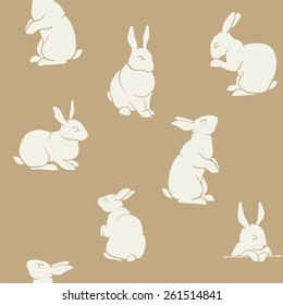 Rabbit pattern vintage seamless pattern