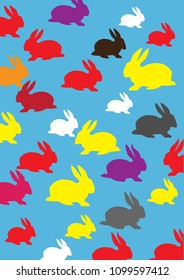 
rabbit patterned background. wallpapers for nursery and children's beds
