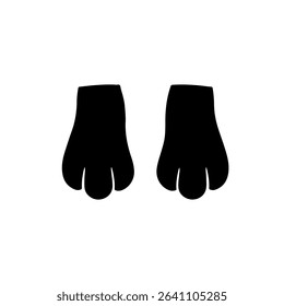 Rabbit Paw  silhouette vector flat illustration design.
