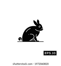 Rabbit Pet Animal Icon Vector. Pet Animal Icon or Logo Symbol vector