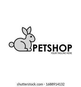 rabbit pet animal logo vector illustration