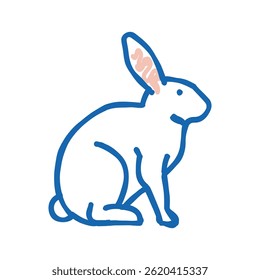 rabbit pet doodle icon sketch vector. rabbit pet sign. isolated symbol illustration
