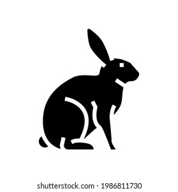 rabbit pet glyph icon vector. rabbit pet sign. isolated contour symbol black illustration