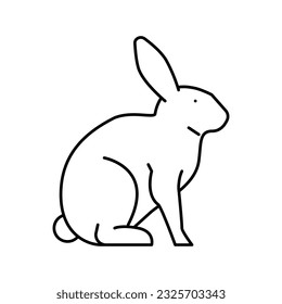 rabbit pet line icon vector. rabbit pet sign. isolated contour symbol black illustration