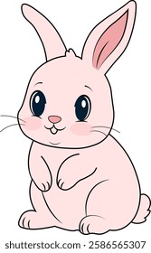 rabbit pink no background vector image