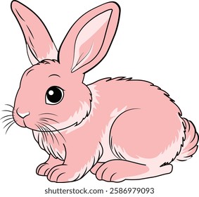 rabbit pink no background vector image