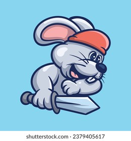 Rabbit Pirates Creative Cartoon Illustration